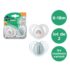 Lot de 2 sucettes Tommee Tippee Night Time 6-18 mois mixte – orthodontiques, phosphorescentes, en silicone sans BPA. Livraison rapide au Maroc.