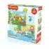 Fisher‑Price Baby Puzzle Railway & Bedtime 2‑en‑1 : 24 pièces robustes + 2 scènes (train & coucher), surface antireflet, carton recyclé, dès 2 ans.