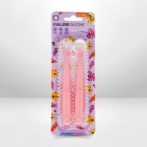 Découvrez la cuillère en silicone Rose pour bébé, conçue pour une alimentation en douceur et en toute sécurité. Idéale pour les premières purées et compotes.
