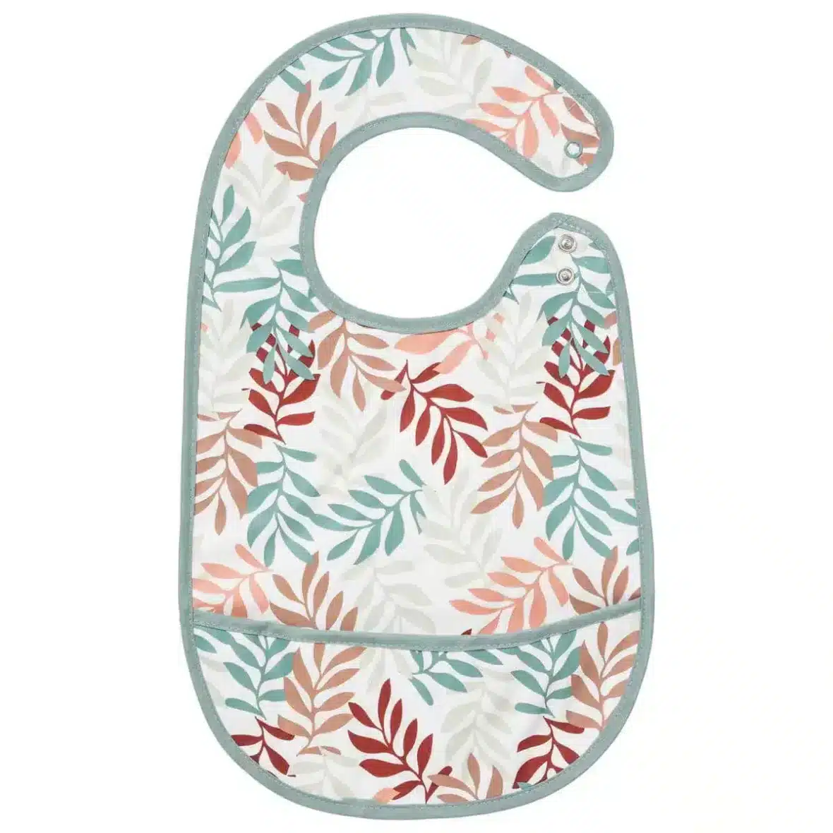 Little Band Bavoir à poche Feuilles  – Coton enduit 6m+