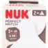 Lot 2 tétines silicone NUK Perfect Match 3 mois+, très souples, large repose-lèvres, anti-colique, sans BPA, s’adaptent à la bouche de bébé.