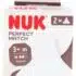 Lot 2 tétines silicone NUK Perfect Match 3 mois+, très souples, large repose-lèvres, anti-colique, sans BPA, s’adaptent à la bouche de bébé.