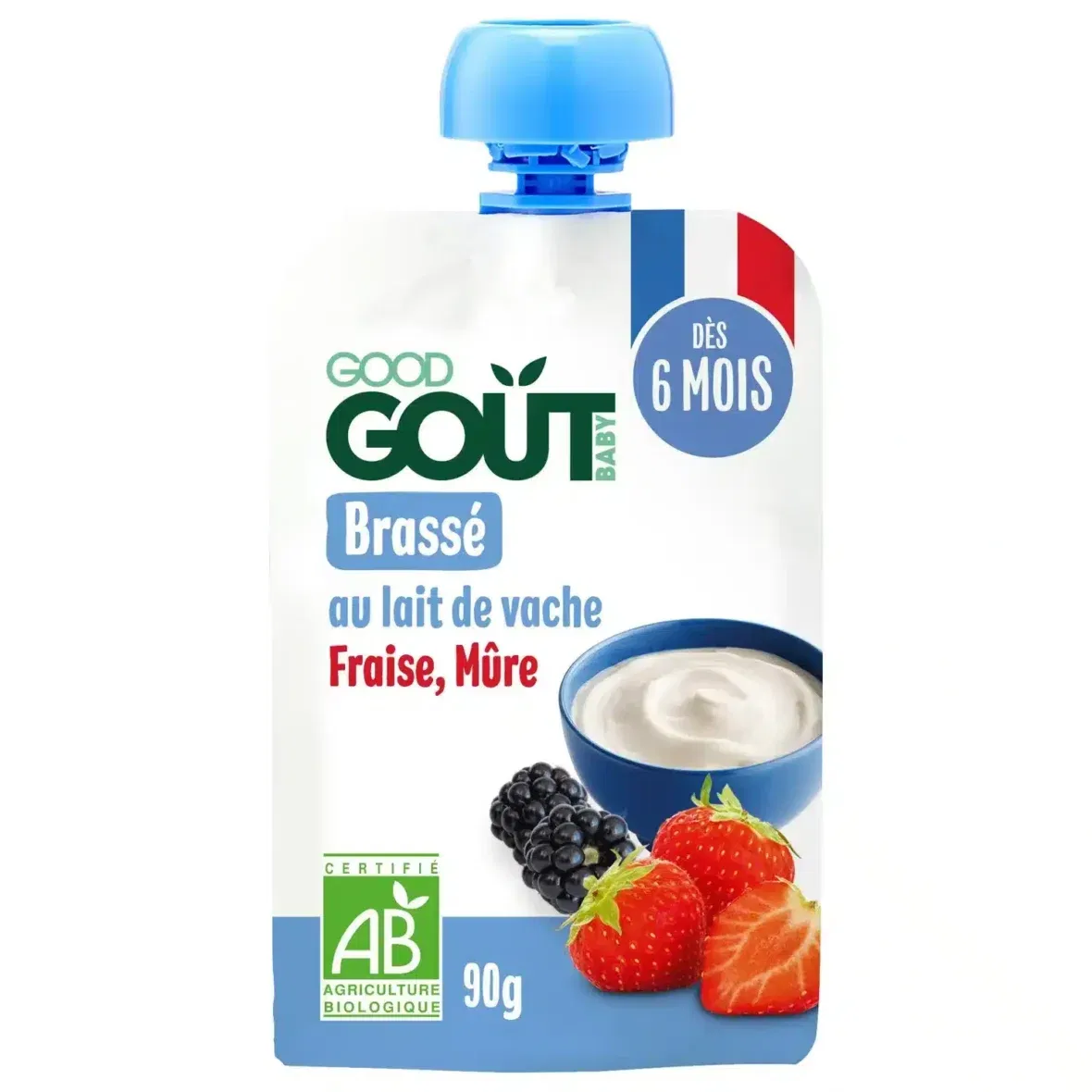 Good Gout Brassé vache fraise mûre bio 90g dès 6 mois