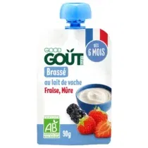 Good Gout Brassé vache fraise mûre bio 90g dès 6 mois - Bebemaman.ma