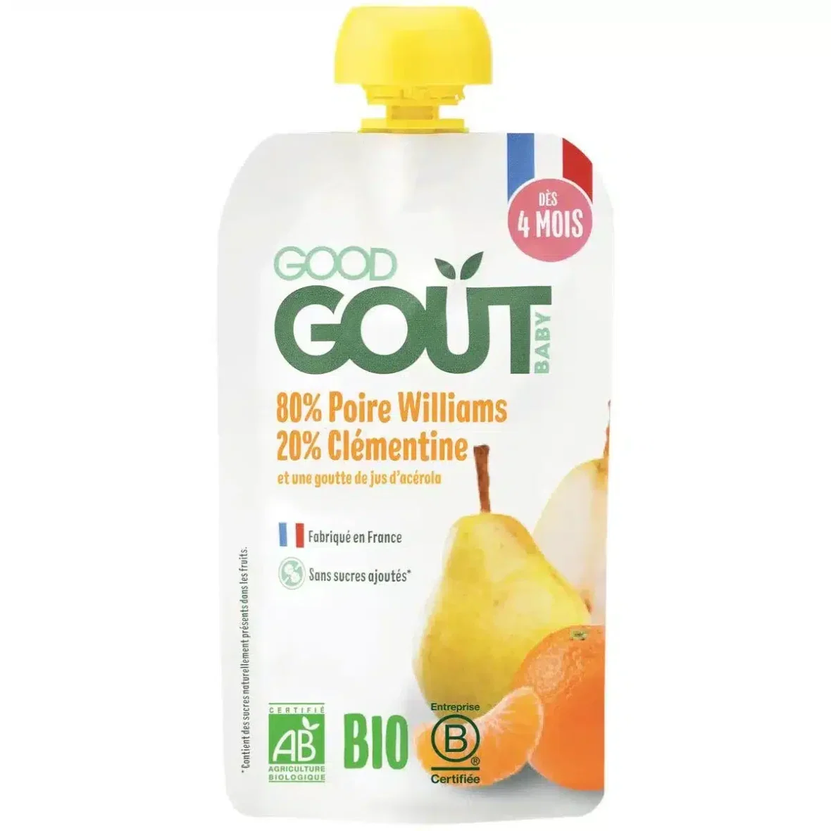 Good Goût Poire Williams Clémentine Bio 120 g dès 4 Mois