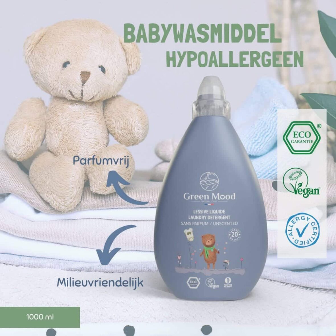 Green Mood Lessive Liquide pour Bébé 1L – 3 – bebemaman