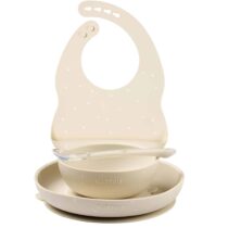 Nattou Coffret de repas avec bavoir Argile Étoile – set vaisselle bébé