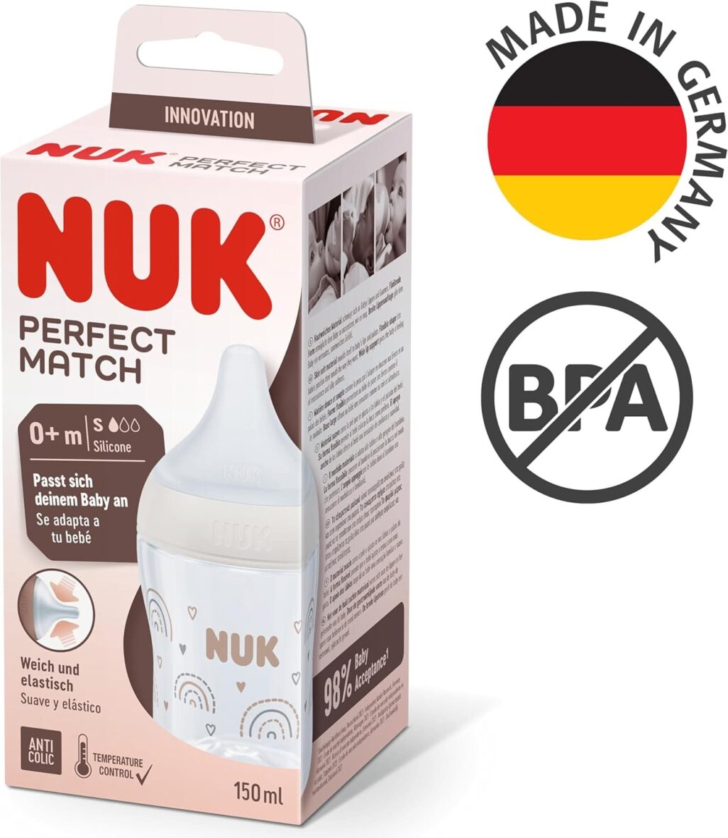 Nuk Biberon Perfect Match 150 ml – Beige – 3 – bebemaman