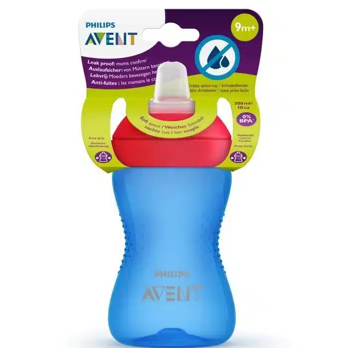 Philips Avent Tasse à bec souple Bleu 9m+300 ml -2- bebemaman