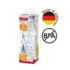 Biberon NUK First Choice Plus verre 240 ml avec tétine silicone M, valve anti-colique, indicateur température SafeTemp, sans BPA – idéal dès 0‑6 mois.