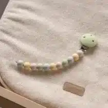 Attache‑tétine Nattou multicolore vert 21 cm – perles 100 % silicone, clip universel sans BPA, facile à nettoyer, conforme à la norme