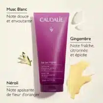 Gel Douche Thé des Vignes 200 ml – Caudalie : formule sans savon, parfum délicat musc‐gingembre‐néroli, 97 % d’origine naturelle, vegan et recyclable. Convient aux peaux sensibles – disponible sur BebeMaman.ma.