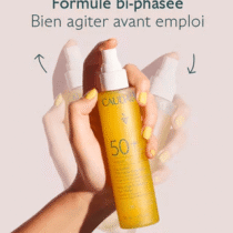 Eau Solaire SPF 50+ Vinosun Protect 150 ml – texture invisible, formule clean, antioxydante, éco-responsable et adaptée à toute la famille. Protège visage, corps et cheveux – disponible sur BebeMaman.ma.