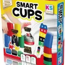 KS Games Smart Cups – jeu de vitesse et réflexion avec 5 gobelets, 43 cartes, cloche, jusqu’à 6 joueurs, dès 6 ans, boîte 28 × 28 × 7 cm.