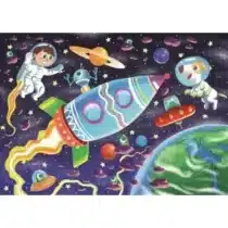 Puzzle KS Games « The Space Travel » – 35 pièces au thème spatial, format 33 × 23 cm, surface antireflet, dès 5 ans, renforce motricité & logique.