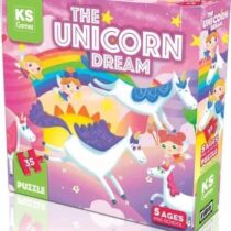 Puzzle KS Games Unicorn Dream – 24 pièces oversize (~34×48 cm), motif licorne féerique, carton robuste avec surface anti‑reflet, dès 4 ans, parfait pour éveil & motricité.