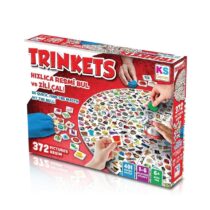 KS Games Trinkets – jeu d’attention et réflexes avec 372 cartes, tampons colorés, cloche, plateau interchangeable, 2‑6 joueurs dès 6 ans.