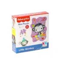 Mini puzzle Fisher-Price Singe – 10 pièces antichoc, dès 3 ans, développe la motricité, petit format pratique pour voyages ou cadeaux.