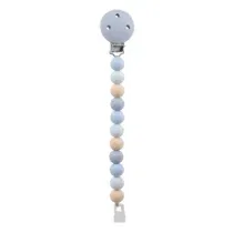 Attache‑tétine Nattou multicolore bleu – perles en silicone, clip ajustable, support universel, sans BPA, 21 cm, facile à laver et idéale dès la naissance.