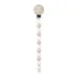 Attache‑tétine Nattou silicone argile/blanc 21 cm – perles douces sans BPA, clip ajustable, support universel, facile à nettoyer, conforme normes de sécurité.