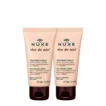 Duo crème mains & ongles NUXE Rêve de Miel – 2 tubes de 50 ml, miel, huiles végétales et vitamine E, nourrit, répare et protège les mains sèches sans effet gras.