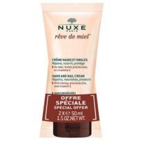 Duo crème mains & ongles NUXE Rêve de Miel – 2 tubes de 50 ml, miel, huiles végétales et vitamine E, nourrit, répare et protège les mains sèches sans effet gras.