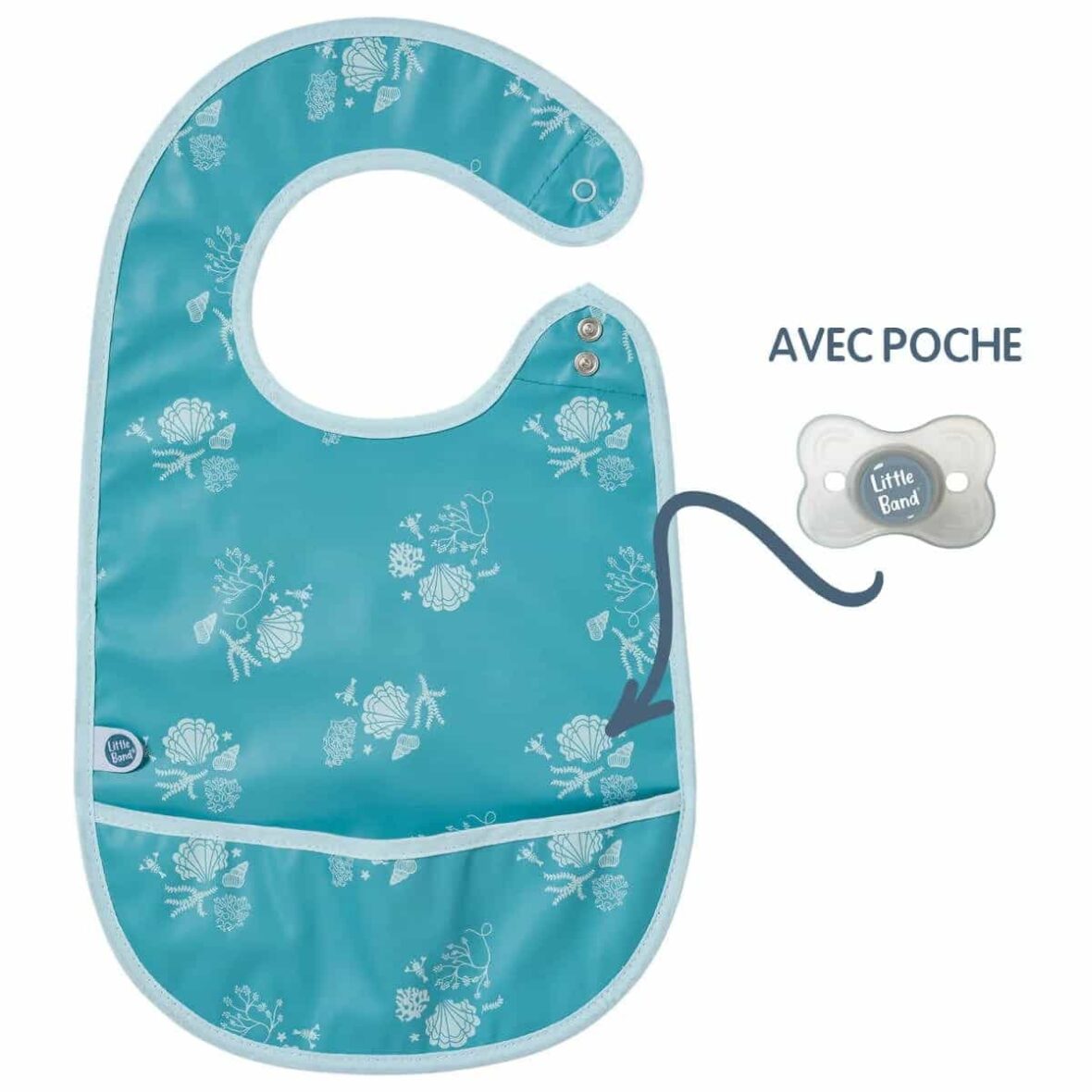 bebemamanBavoir bébé 6 mois Seaside Romance Bleu enduit Little Band _ BB Malin