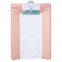 Bébé change en toute sécurité avec le matelas à langer Luxe Babycalin + serviette éponge amovible (vieux rose, 50×70 cm). Imperméable, rebords sécurisés, certifié OEKO‑TEX.