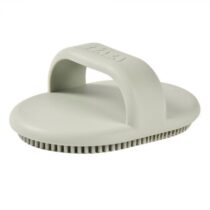 Brosse de bain Béaba en silicone Vert‑de‑gris – double texture douce nettoyante et apaisante, ergonomique, idéale pour cradle cap, antidérapante.
