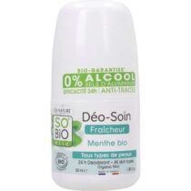 Déo‑Soin SO BIO Menthe Bio 50 ml – 99 % naturel, sans sels d’aluminium, poudre végétale absorbante, efficacité 24 h, tous types de peaux.