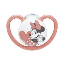 sucettes NUK Minnie 0‑6 mois – forme physiologique, bouclier ventilé, silicone sans BPA, boîte micro‑ondes réutilisable, parfait développement buccal.