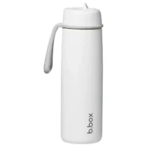 BBox Gourde Isotherme 690ml White Out : bouteille inox double paroi, boissons froides 24h et chaudes 8h. Design blanc élégant avec couvercle rabattable anti-fuite.