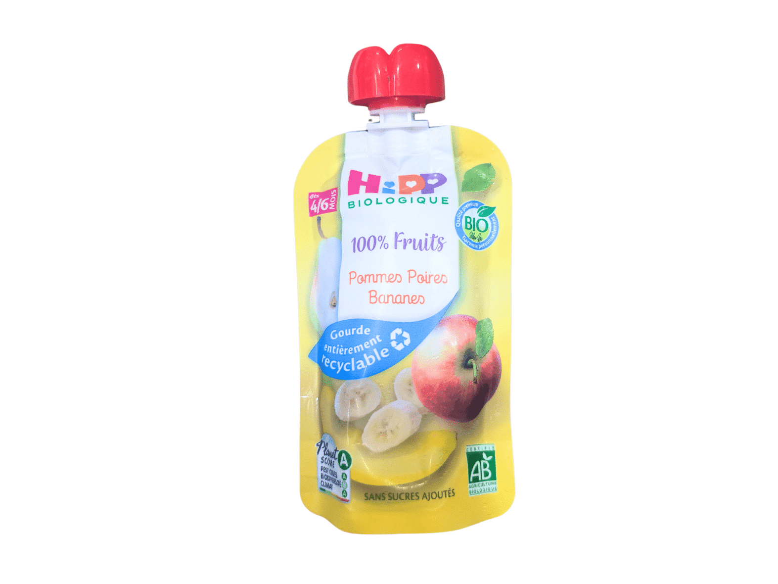 HiPP Bio 100% Fruits Pommes Poires Bananes dès 4mois