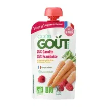 Purée bio Good Goût carotte framboise 120g dès 4 mois – gourde bébé 100% naturelle