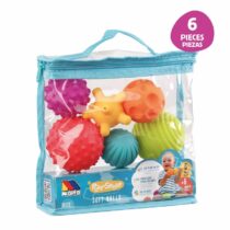 Molto Balles Sensorielles 6M+ : lot de 6 balles aux textures variées et couleurs vives, idéales pour stimuler la motricité, les sens et la curiosité de bébé. Livraison rapide au Maroc.