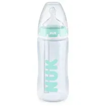 NUK Biberon Professionnel Anti-colique 300 ml avec tétine silicone 0-6 mois. Avec contrôle de température intégré et système anti-colique pour une tétée sûre et confortable.