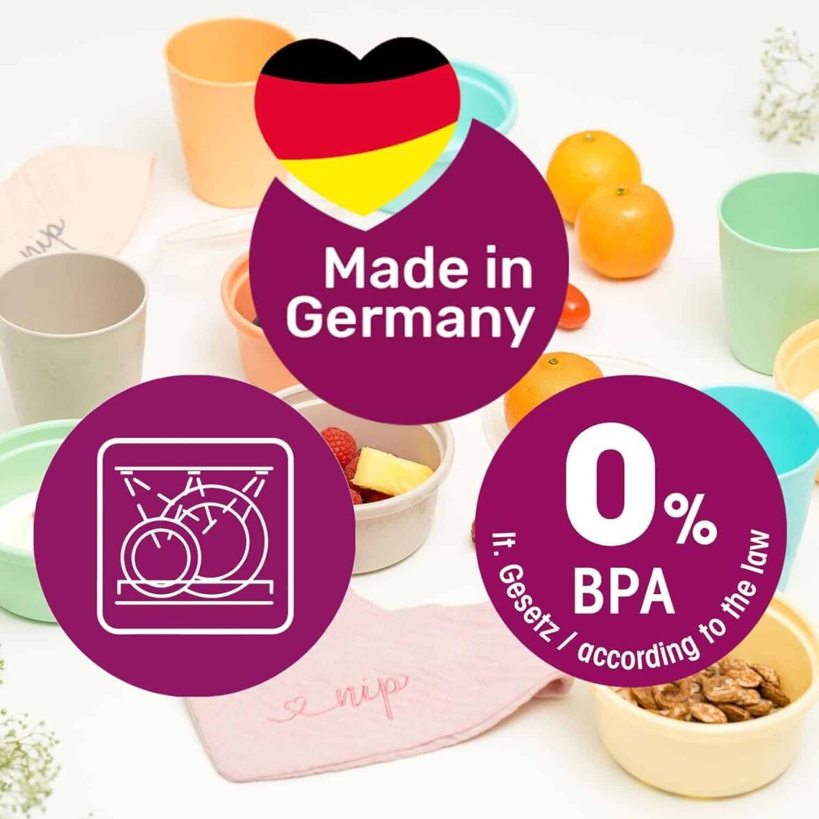 Nip Kit de Cuillères Courtes Colorées Mélangées 5 pièces -2- bebemaman