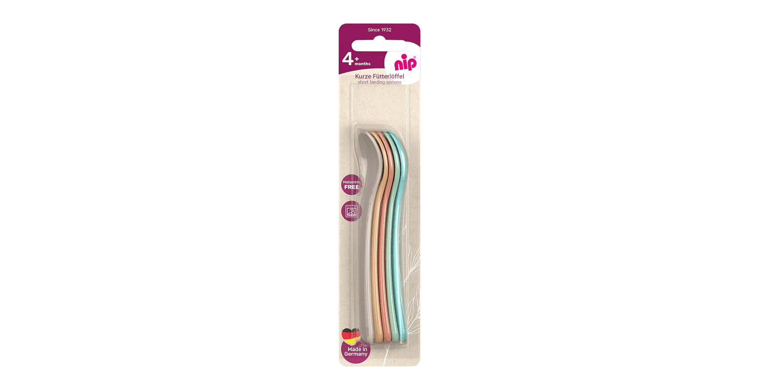 Nip Kit de Cuillères Courtes Colorées Mélangées 5 pièces – bebemaman