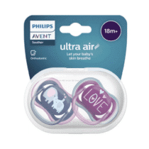 Philips Avent Sucette Ultra Air 18 mois+ Rose – Tétine aérée silicone