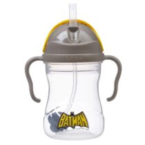 BBox Sippy Cup Batman 6 mois+, tasse d’apprentissage avec paille pondérée anti-fuite. Disponible chez Bebemaman.ma 🦇