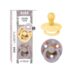 Lot de 2 sucettes Bibs rondes Liberty Strawberries and Cream Pale Butter 0-6 mois en caoutchouc naturel, sans BPA, disponibles chez Bebemaman.ma