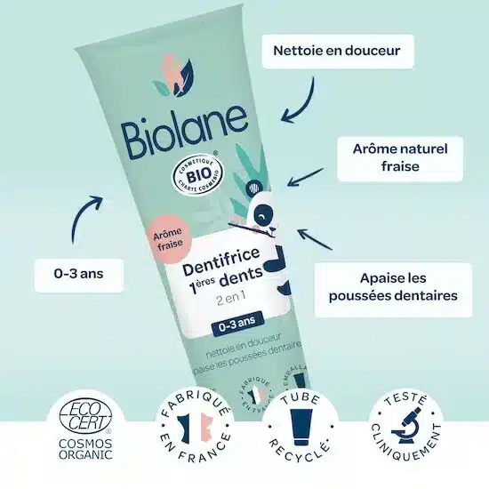 Biolane Dentifrice Bio Vert 50 ml -2- bebemaman