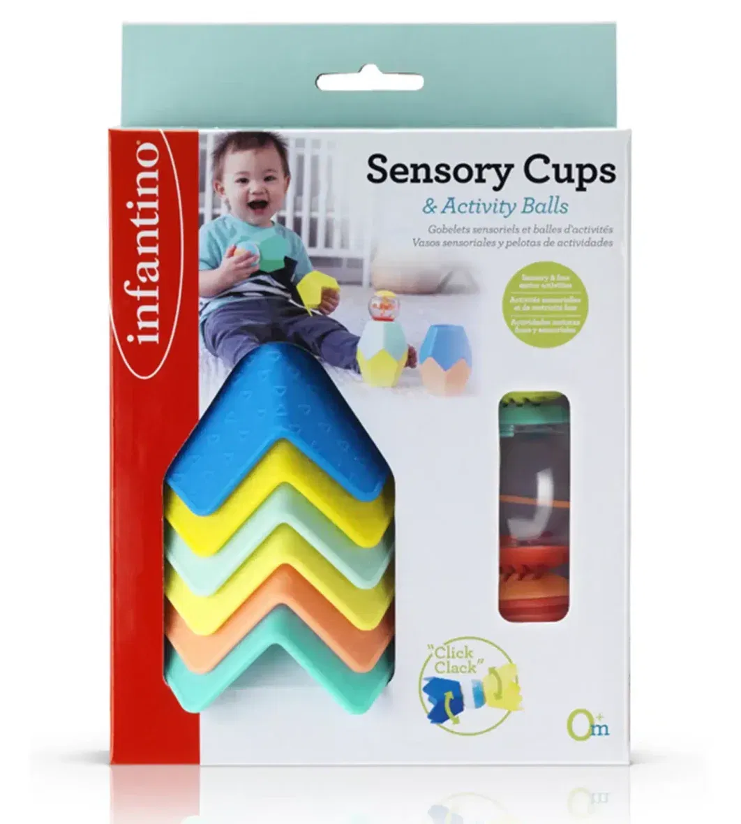 Infantino Ensemble de gobelets sensoriels et de balles d&rsquo;activités