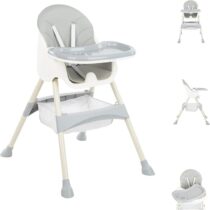 KikkaBoo Chaise Haute Brie Grie bébé