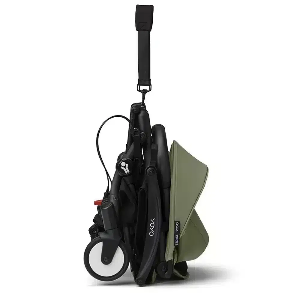 Poussette YOYO³ Stokke Pack 6M+ Olive Cadre Noir_bebemaman.ma_babyzen