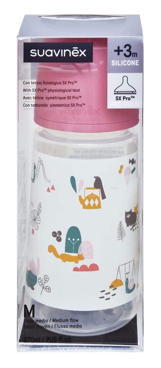 Suavinex Biberon 270ml Rose promenade parc -4- bebemaman
