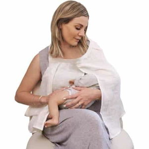 Cape D'allaitement En Coton – 95x75 Cm, Avec Serviette Bébé, Réglable, Discrète Et Légère