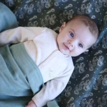 Trois Kilos Sept lot de 3 langes bébé motif feuilles