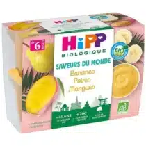 Hipp Bio Gourde 100% Fruits Bananes Poires Mangues 90g dès 4/6 mois