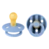 Lot de 2 sucettes Bibs rondes Studio Colour Sky Blue 6-18 mois en latex naturel, sans BPA. Disponibles chez Bebemaman.ma đ
